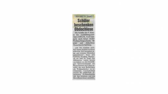 Schüler beschenken Obdachlose